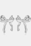 Brass Bow Stud Earrings - felvior