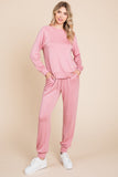 Super Lady Round Neck Raglan Sleeve Top and Drawstring Pants Lounge Set - felvior