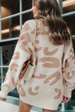 Leopard V Neck Button Down Cardigan - felvior
