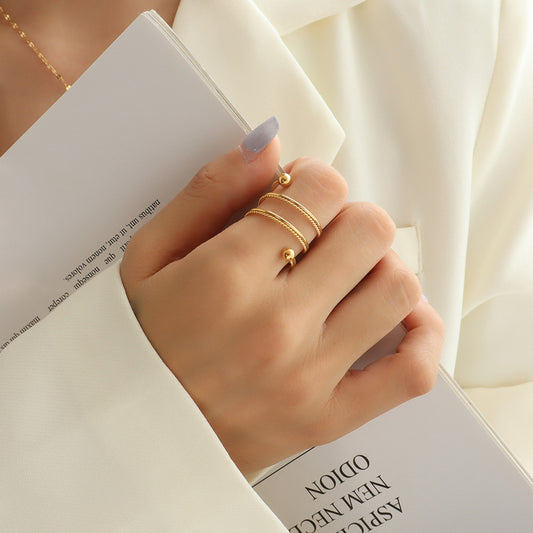 Titanium Steel Wrap Ring - felvior
