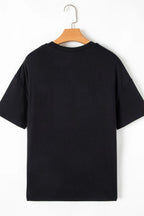 Sequin Stripes Crew Neck T Shirt