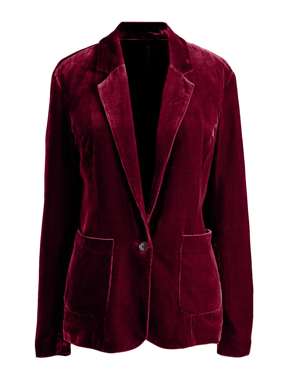 Pocketed Button Up Lapel Collar Blazer - felvior