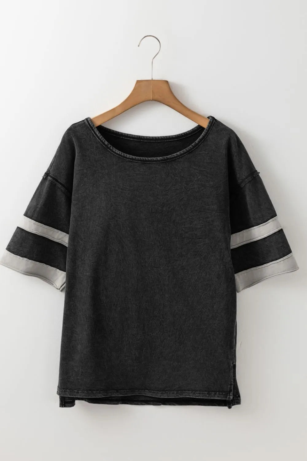 Contrast Round Neck Half Sleeve T-Shirt