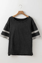 Contrast Round Neck Half Sleeve T-Shirt