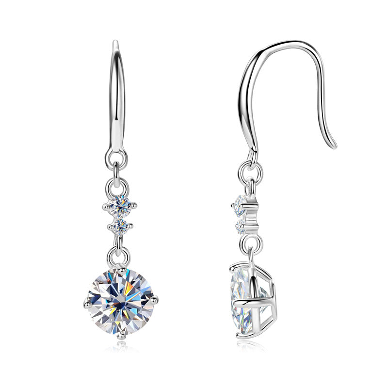 2 Carat Moissanite 925 Sterling Silver Earrings - felvior