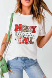 Letter Graphic Round Neck Short Sleeve T-Shirt - felvior