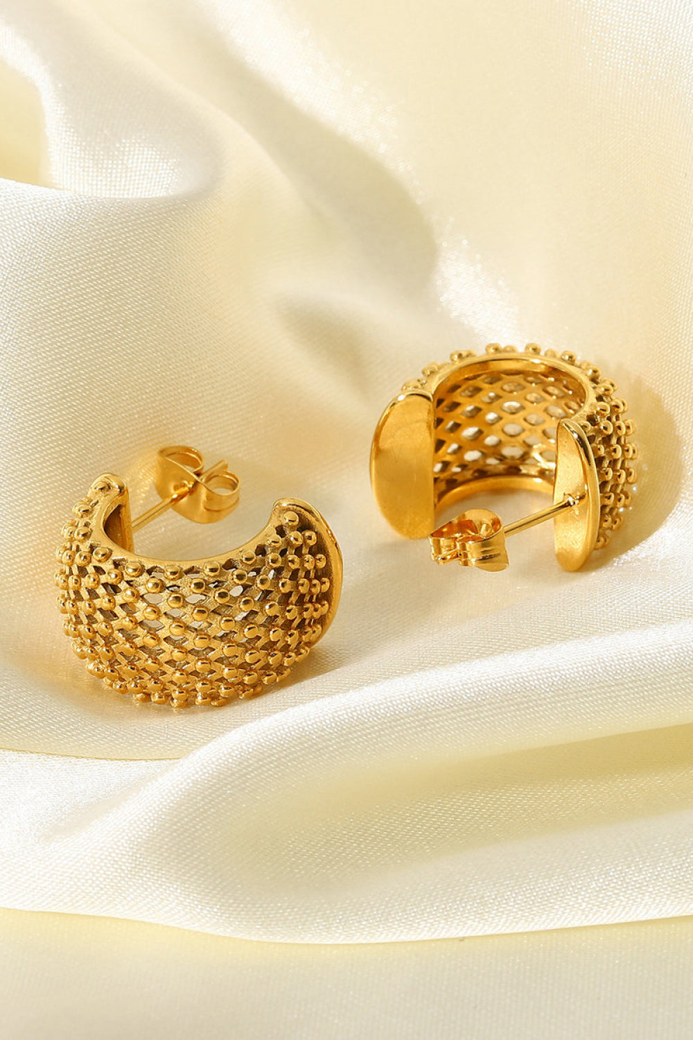 Mesh Half Hoop Earrings - felvior