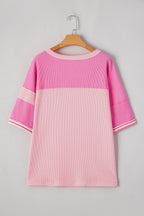 Stripe Color Block Half Sleeve T Shirt