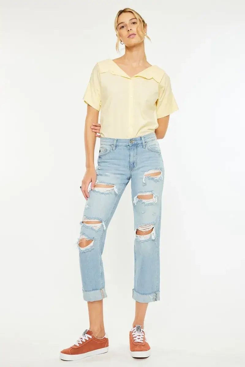 Kancan Mid Rise Distressed Boyfriend Jeans Hauptbild