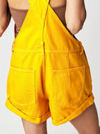 Square Neck Wide Strap Denim Overalls