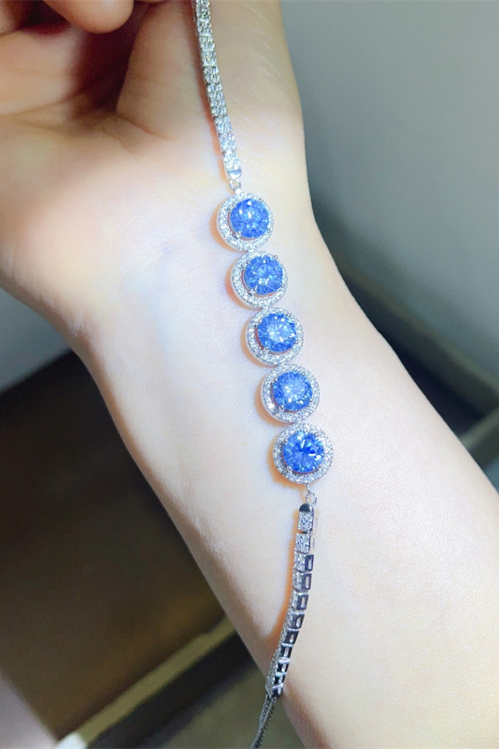 5 Karat Moissanit 925 Sterling Silber Armband Zweitbild