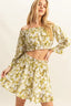HYFVE Floral Off-Shoulder Flounce Sleeve Top and Skirt Set