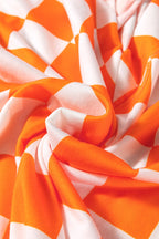 Checkerboard V Neck Loose Tee and Shorts Set