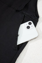 Square Neck Denim Overalls with Pockets