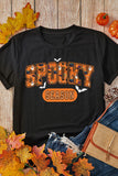 SPOOKY SEASON Round Neck Short Sleeve T-Shirt - felvior