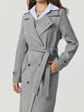 Collared Neck Long Sleeve Longline Coat - felvior