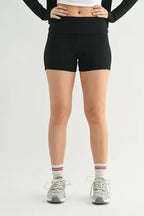 MONO B Ribbed Foldover Waist Shorts