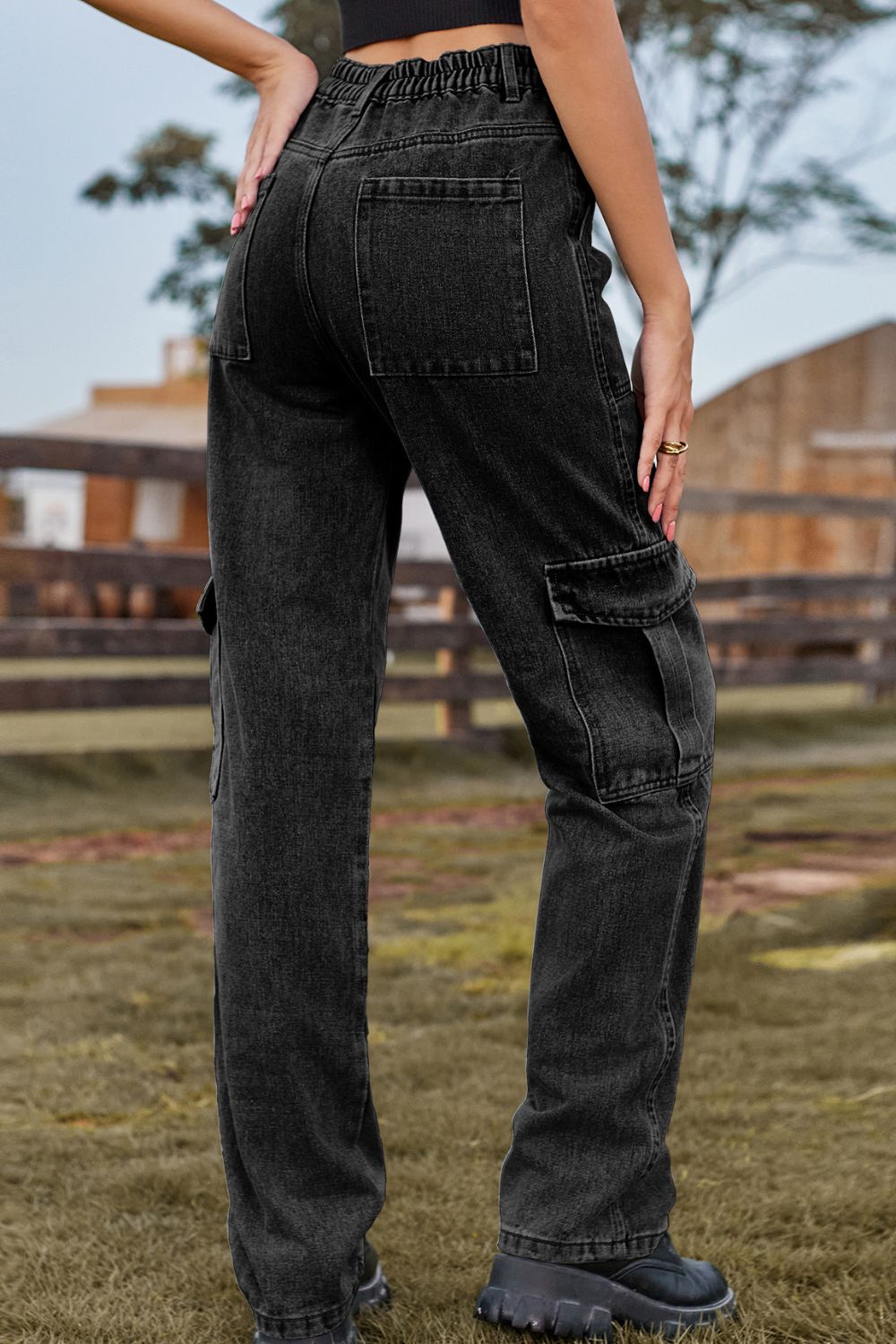 Loose Fit Long Jeans with Pockets - felvior