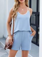 Double Spaghetti Strap Cami and Shorts Set