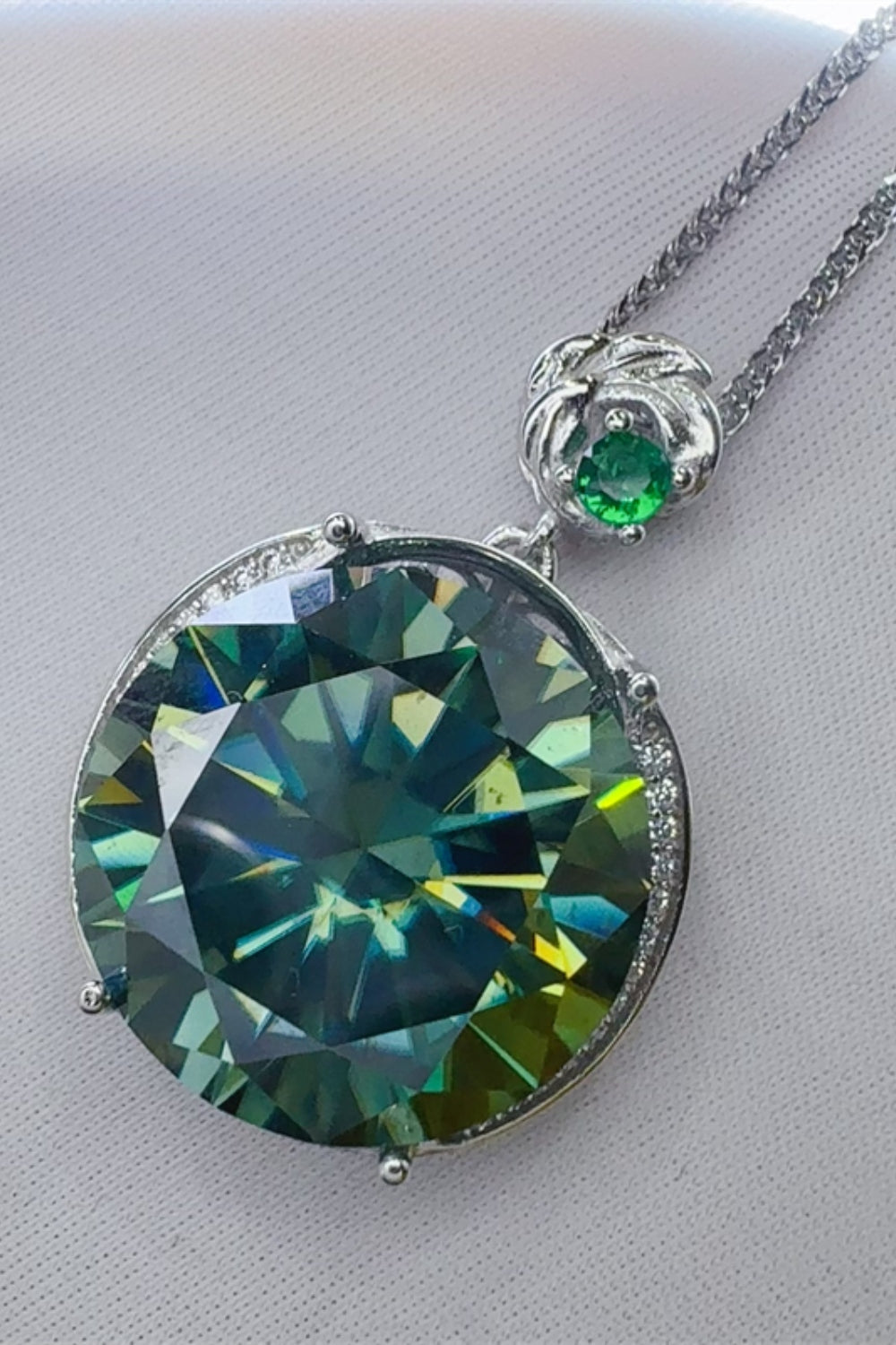 20 Carat Moissanite 925 Sterling Silver Pendant Necklace - felvior
