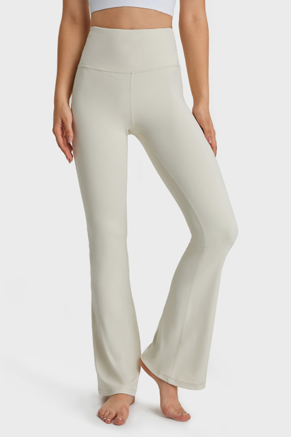 Millennia Elastic Waist Flare Yoga Pants - felvior
