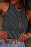 Striped Ribbed Round Neck Tank
