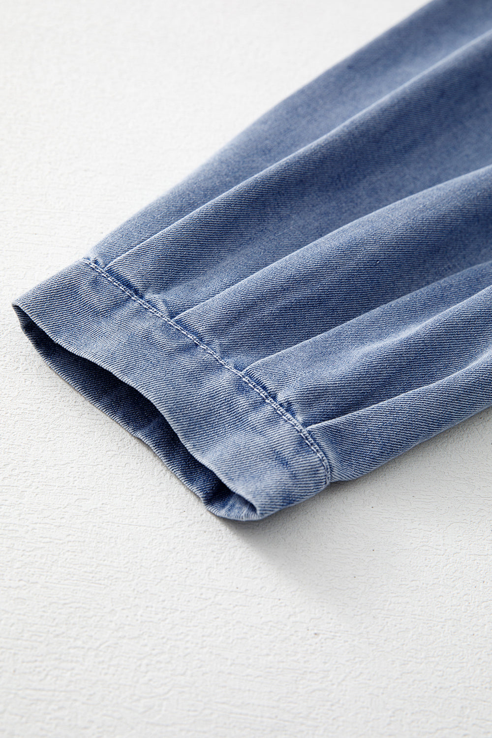 Bow Tie Long Sleeve Denim Top