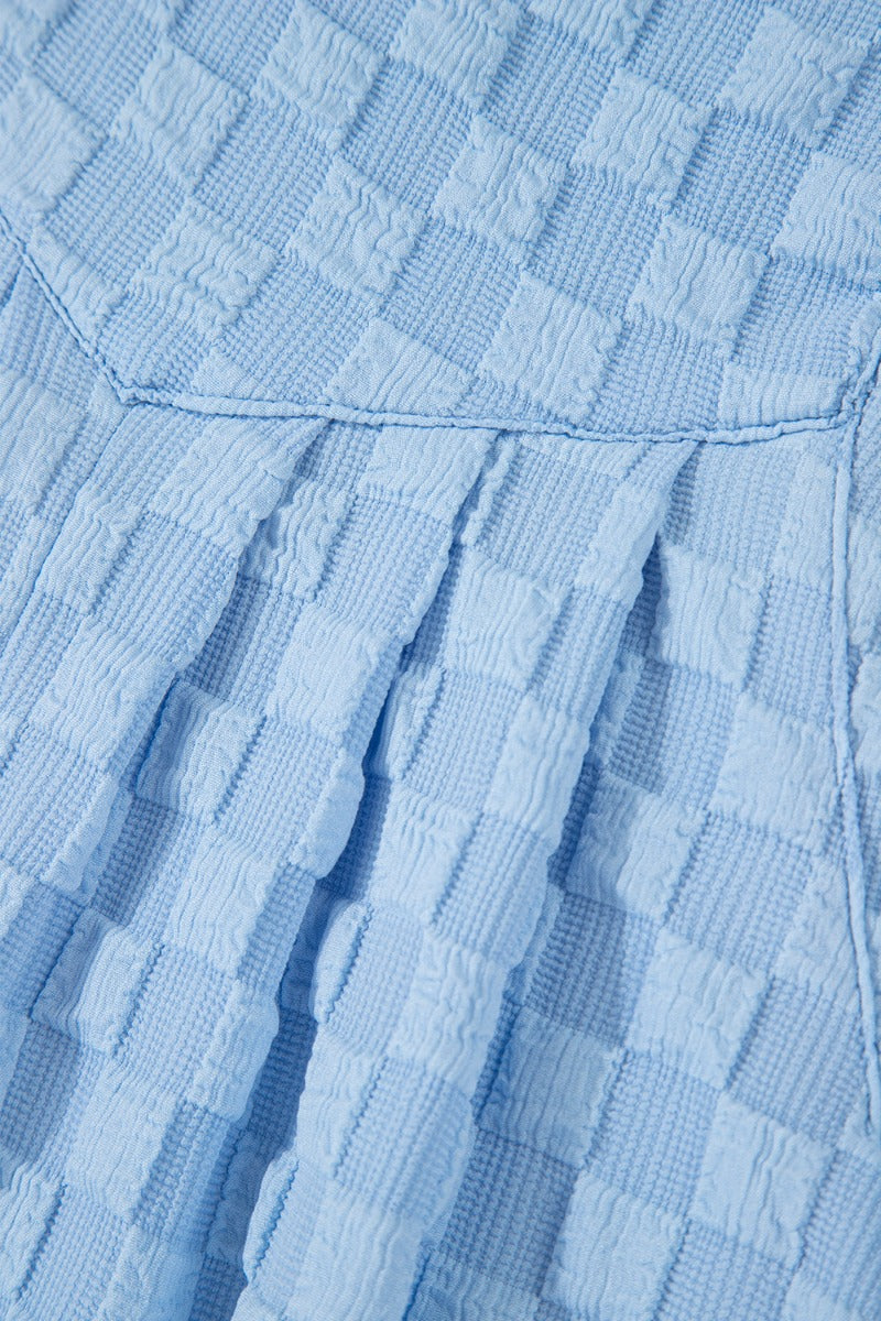 Checkered Pocketed Wide Leg Overalls