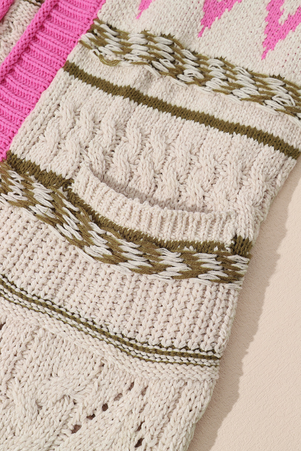 Contrast Tied Open Front Cardigan - felvior