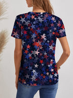 Star V-Neck Short Sleeve T-Shirt