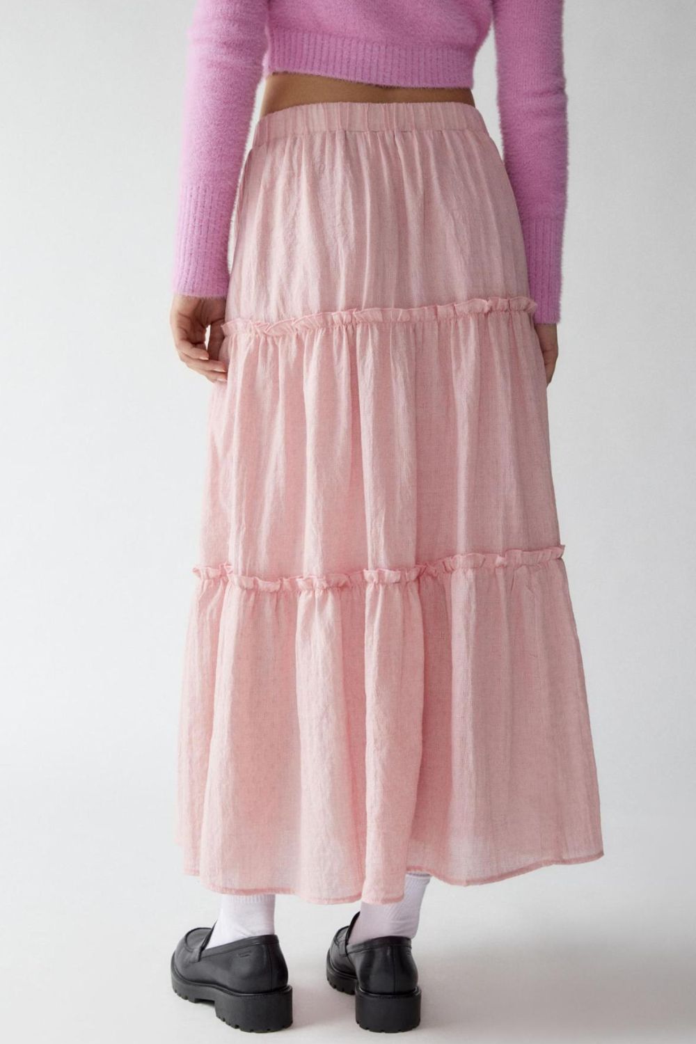 Frill Elastic Waist Skirt - felvior