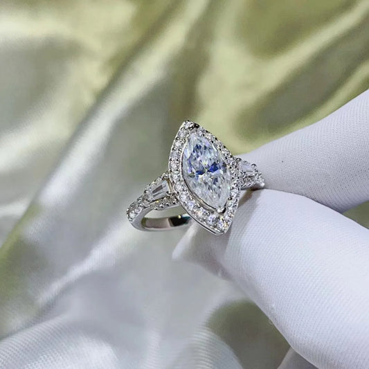 2 Carat Moissanite 925 Sterling Silver Ring - felvior