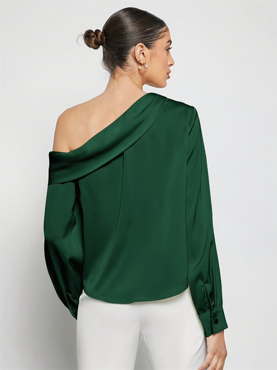 Ruched One Shoulder Long Sleeve Top Secondary image