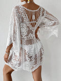 Lace Round Neck Cover-Up - felvior