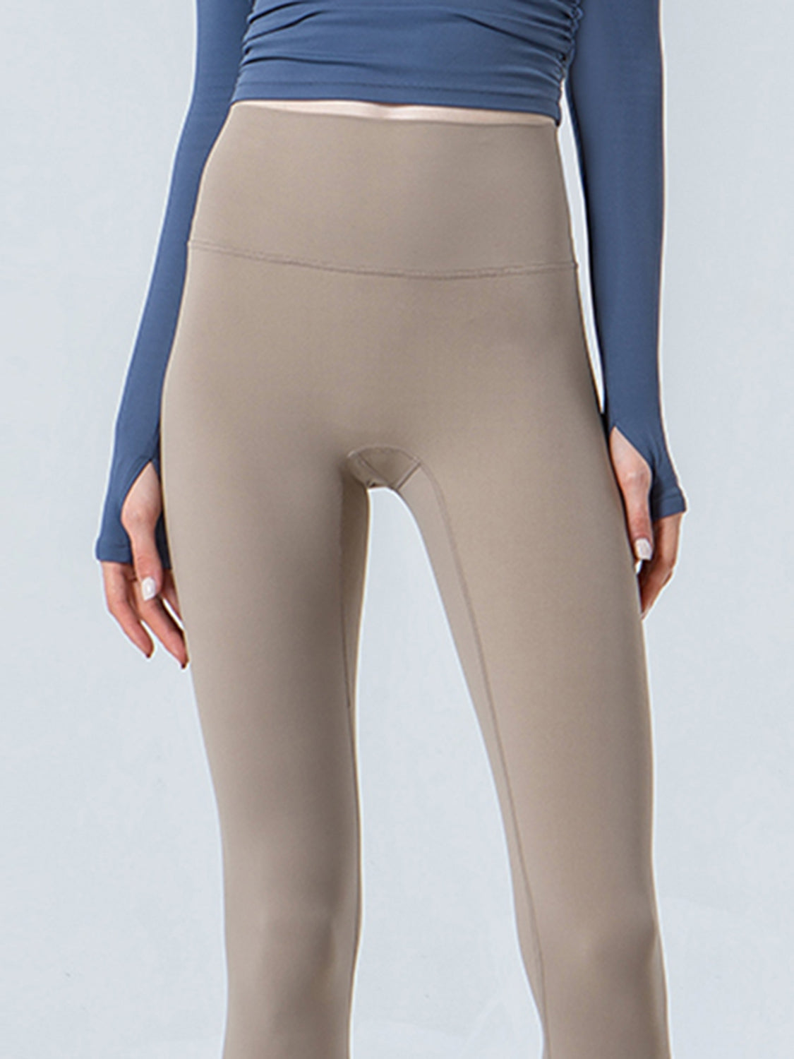 Wide Waistband Cropped Sports Leggings - felvior