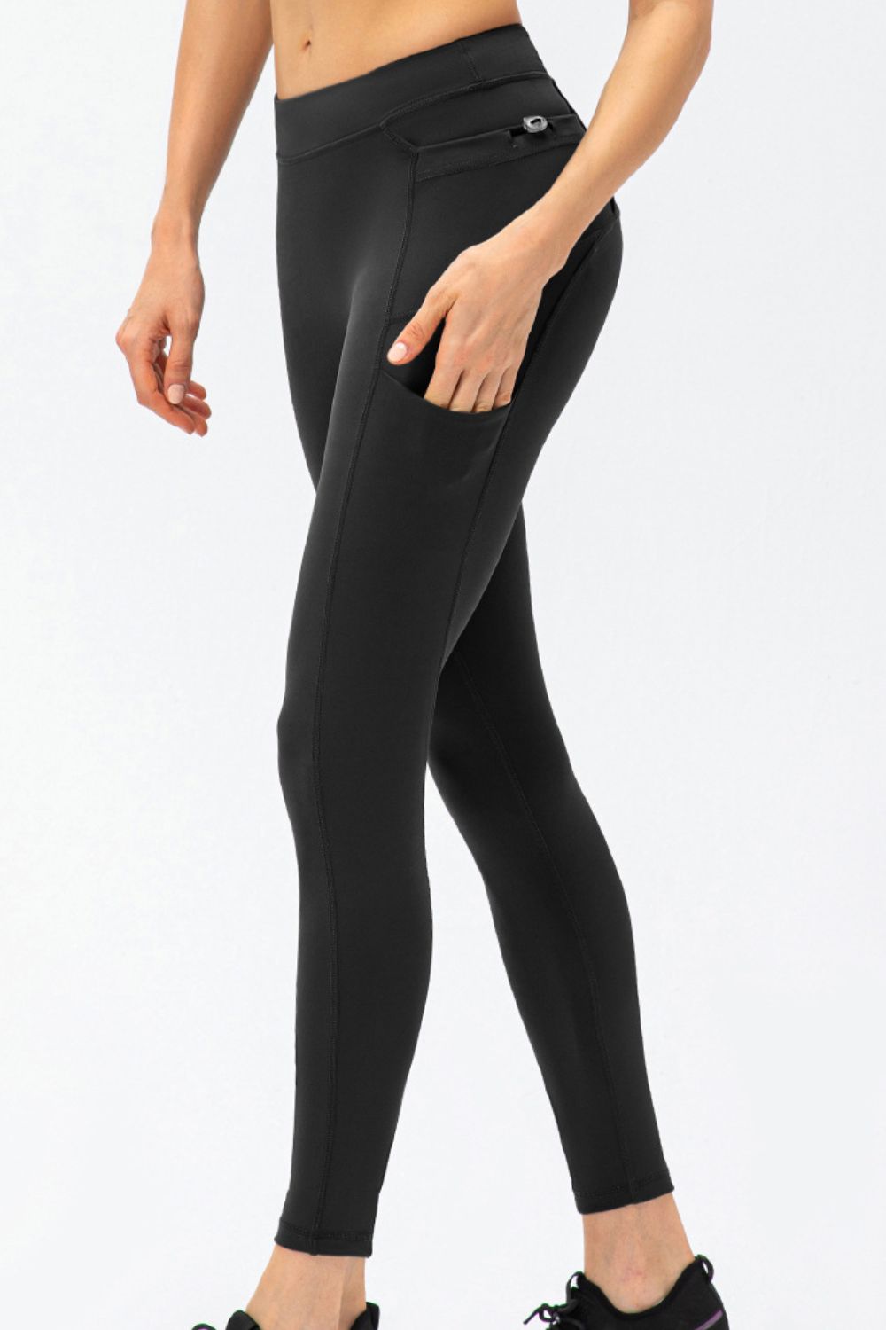 Full Size Slim Fit High Waist Long Sports Pants with Pockets - felvior