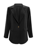 Lapel Collar Long Sleeve Blazer - felvior