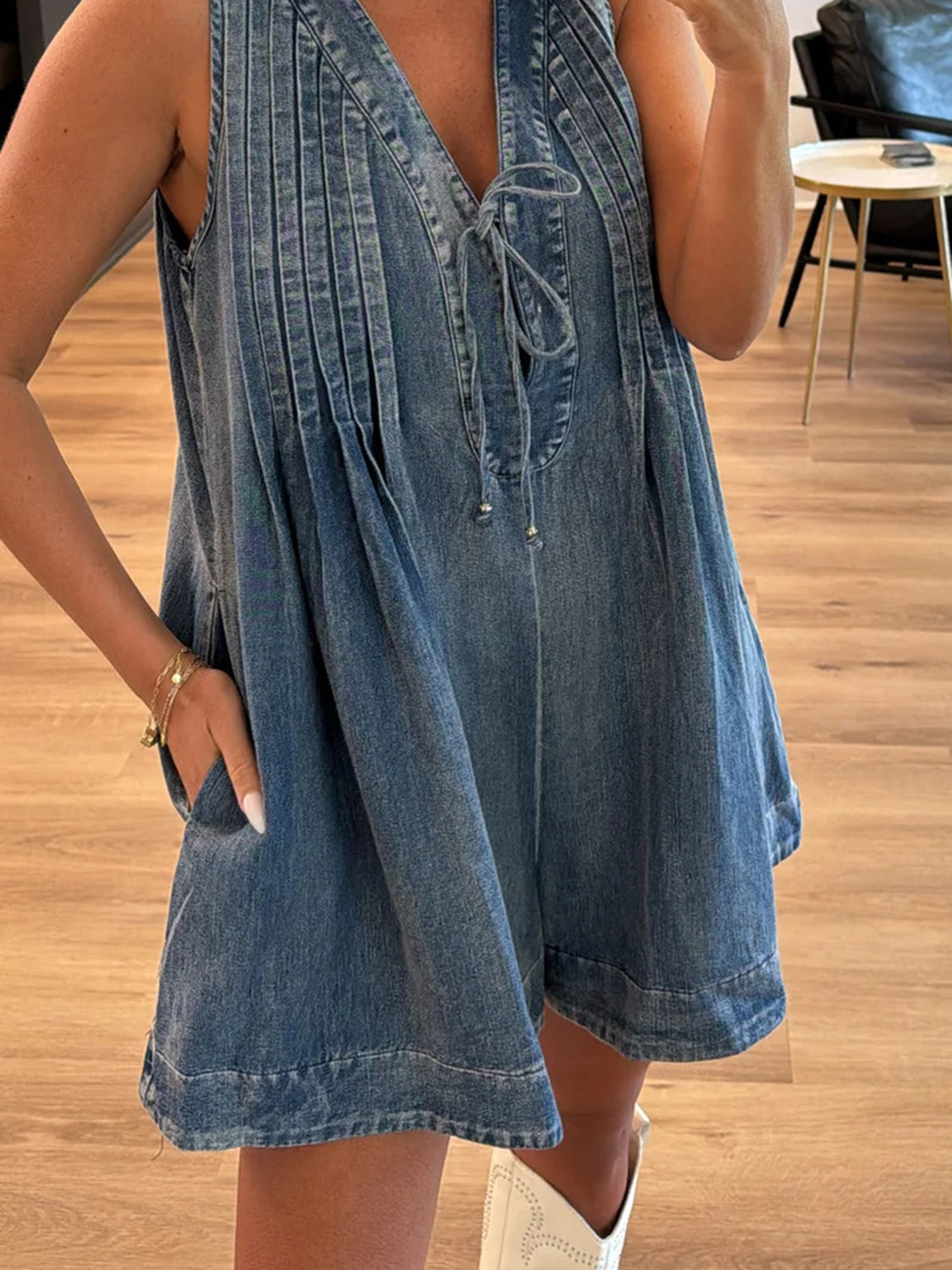 Tied Romper with Pockets - felvior