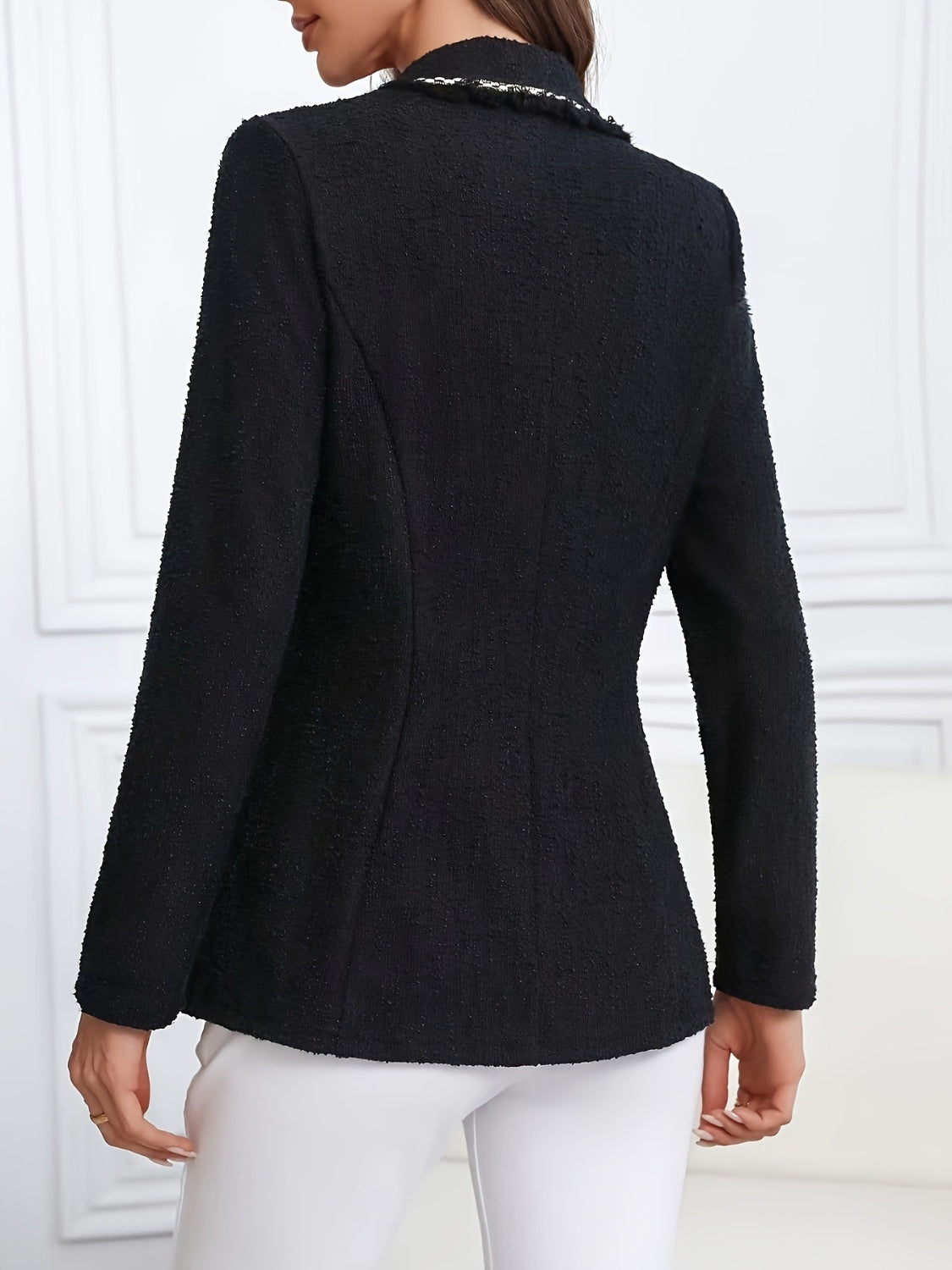 Single-Breasted Lapel Collar Blazer - felvior