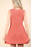 VERY J Slit Round Neck Top and Shorts Sweater Set - felvior