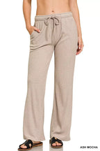 Zenana Ribbed Drawstring Lounge Pants
