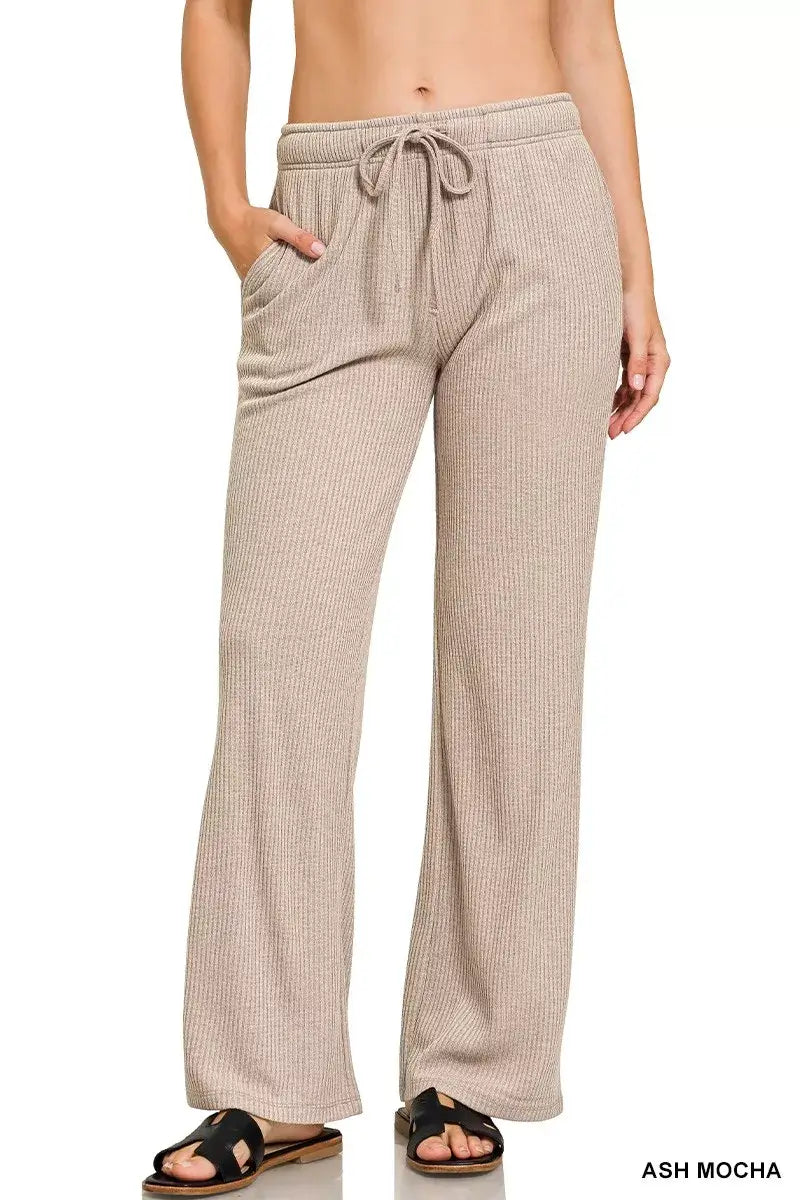 Zenana Ribbed Drawstring Lounge Pants Hauptbild