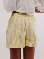 Striped Elastic Waist Shorts