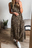 Side Slit Leopard Sleeveless Maxi Dress