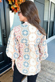 Tassel Tie Neck Balloon Sleeve Blouse - felvior