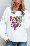 MARDI GRAS Round Neck Long Sleeve Sweatshirt - felvior