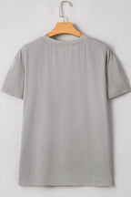 Letter Graphic Round Neck Short Sleeve T-Shirt