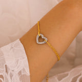 18K Gold-Plated Heart Bracelet - felvior