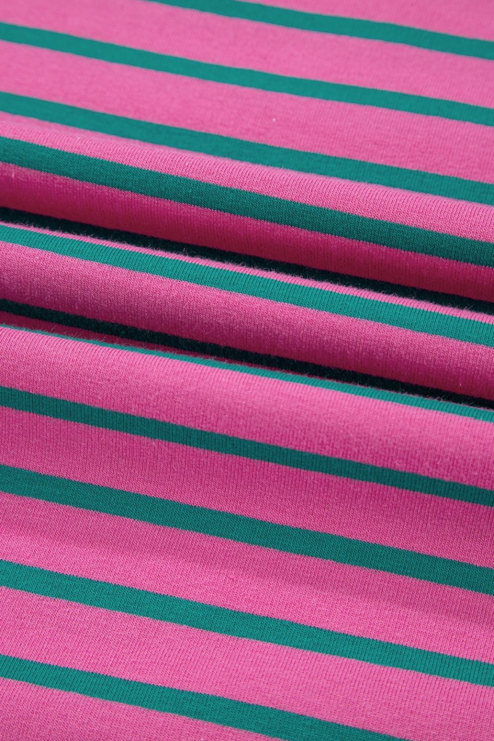 Striped Round Neck Cap Sleeve Blouse