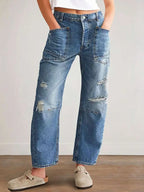 Distressed Jeans with Pockets